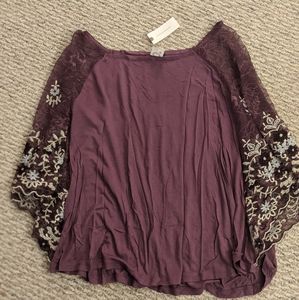 NWT Anthropology Lace Sleeve Blouse